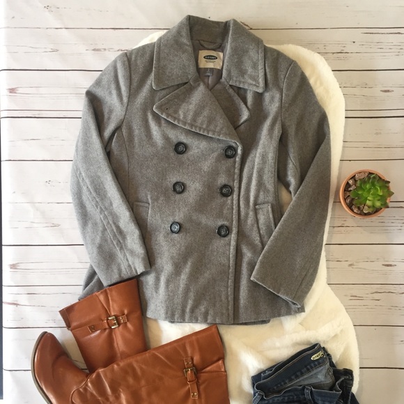 Old Navy NWOT Double Breasted Pea Coat Gray Small - Picture 2 of 8